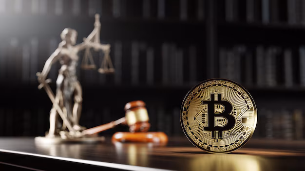 Bitcoin with balancing act illustration