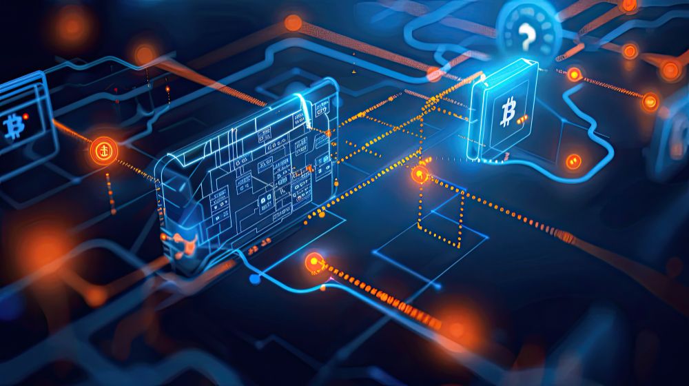 Blockchain technology concept graphic