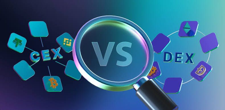 CEX vs DEX comparison explaining centralised and decentralised crypto exchanges, trading, wallets, security, benefits and risks