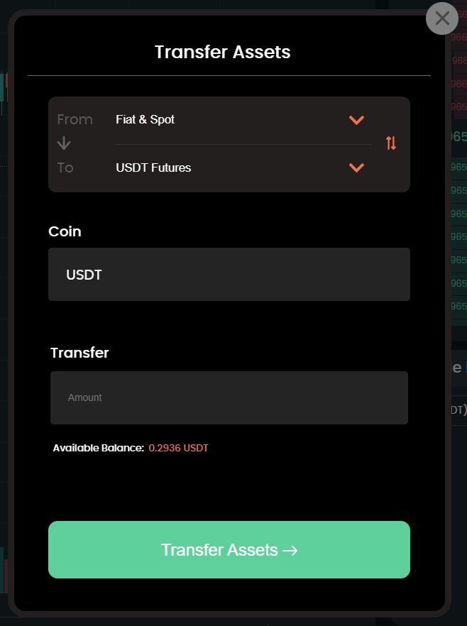 Transfer Fiat to futures