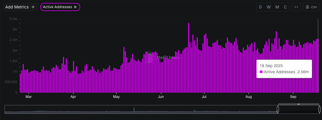 BNB chain users rising steadily in 2025