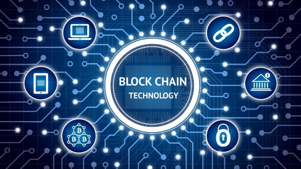 Networking background with block chain technology at the centre