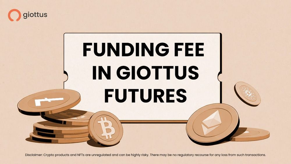 crypto coins surounded with the funding fee content