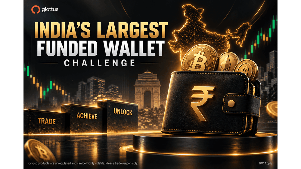 Giottus Funded Wallet Challenge with ₹200 activation wallet and funded trading capital up to ₹1 lakh