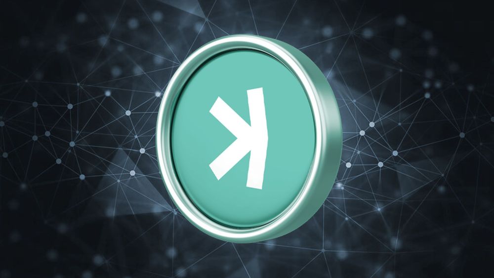 kaspa coin with the network frame background illustration