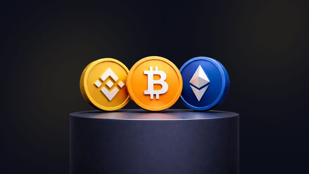 Bitcoin and ethereum coins illustration