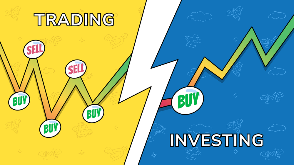 investing and trading illustration with graph like structure