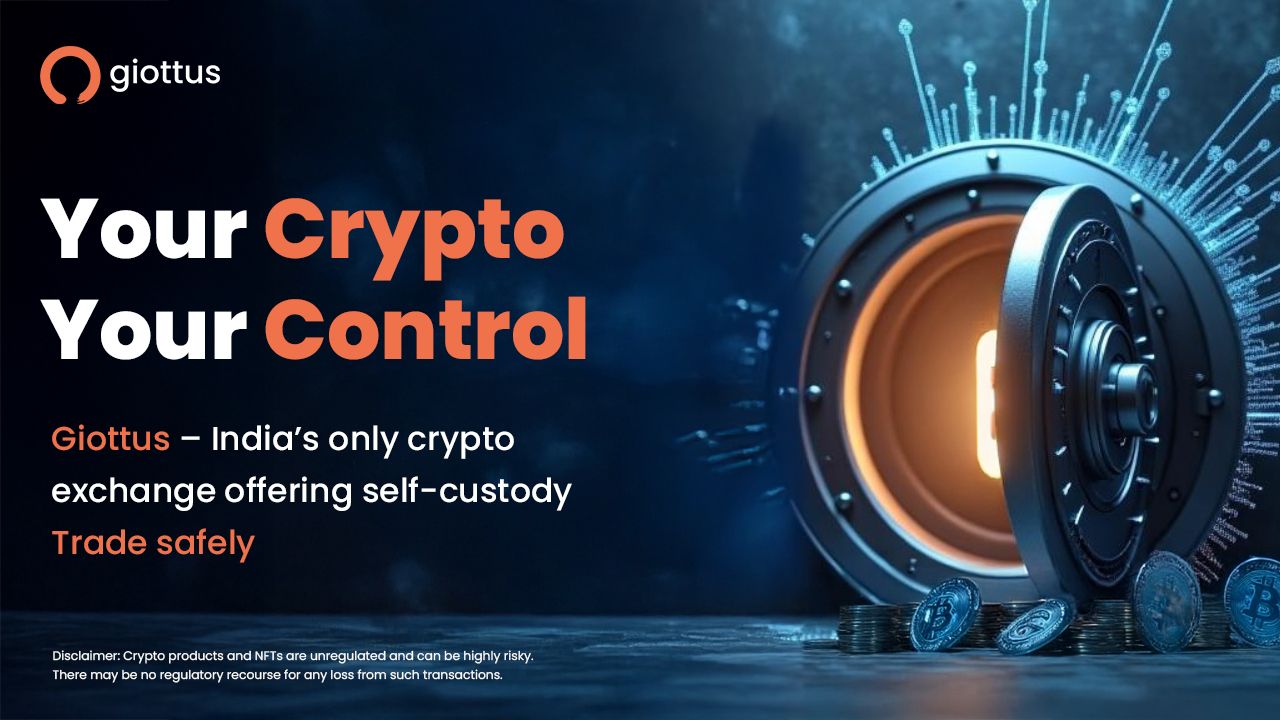 Giottus crypto exchange offering self-custody wallet option for Indian investors to manage their own assets securely.